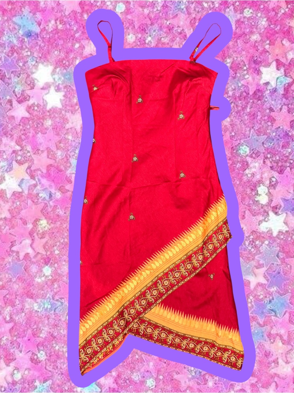 Scarlett vintage 90s y2k sari slip dress 7/8 laundry Shelli segal Delias 1990s